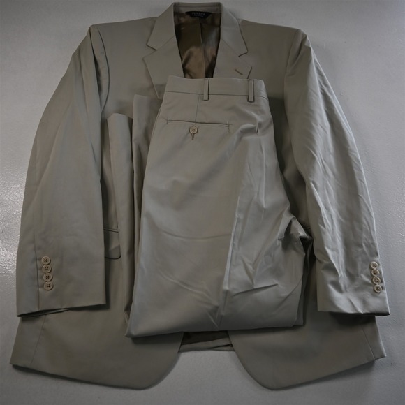 Jos A Bank 44R 38x30 Khaki Cotton Gordon Mens Jacket Pants Suit
